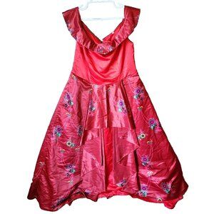 Elena Of Avalor Adult Women's Sleeveless Ball Gown Dress Costume Cosplay‎ Red XL
